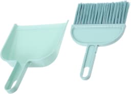 Mini Bezem Stoffer - Handveger Set - Kleine Ruimtes Reinigen - Compact Ontwerp - 21 cm Lengte - Hemelsblauw — thumbnail 1