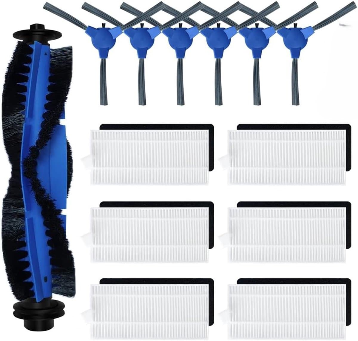 Vervangende borstels en filters - geschikt voor Shark ION Robot S87 R85 RV850 stofzuiger - inclusief 6 zijborstels - 3 voormotorfilter - 1 hoofdborstel — afbeelding 1