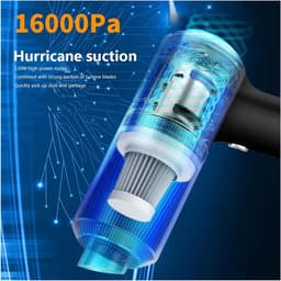 Handstofzuiger Auto - Mini Stofzuiger - Snel Schoonmaken - 6000Pa Zuigkracht - 1200mAh Batterij - Wit — thumbnail 5