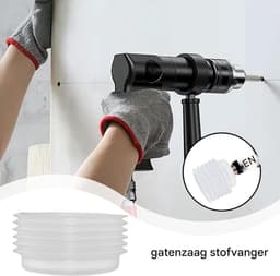 Boorstofverzamelaar - Stofopvangbak - Werkplaats Schoonhouden - Stabiele Structuur - 14 x 7 x 7 cm - Wit — thumbnail 4