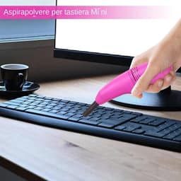Mini Stofzuiger - Draadloze Cleaner - Toetsenbord Reinigen - USB Oplaadbaar - 19.7 cm - Roze — thumbnail 5