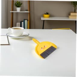 Kleine Veegset - Mini Stoffer Blik - Bureau Schoonmaken - Lichtgewicht Ontwerp - 23.5 cm - Geel — thumbnail 3