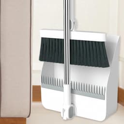Stoffer en blik - Reinigingsset - Vloeren schoonmaken - Draaibaar ontwerp - 97 cm - Wit — thumbnail 2