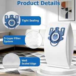 Stofzuigerzakken -Geschikt voor Miele Classic C1, Complete C2 & C3 - 10 Stuks - 3D AirClean Efficiëntie - Inclusief Zelfsluitende Hygiënesluiting - Vervanging voor S400, S2, S5, S8 Series - Type 10123210 — thumbnail 4