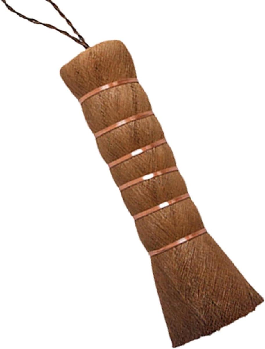 Handveger Palmvezel - Kruimelveger Tafel - Kleine oppervlakken reinigen - Handgemaakt met koperdraad - 14 cm - Bruin — afbeelding 1