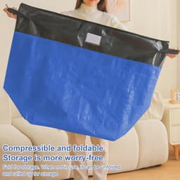 Grote Verhuiszakken - Opbergzakken Kleding - Spullen Opslaan - Versterkte Handvatten - 50x40x70cm - Blauw — thumbnail 1