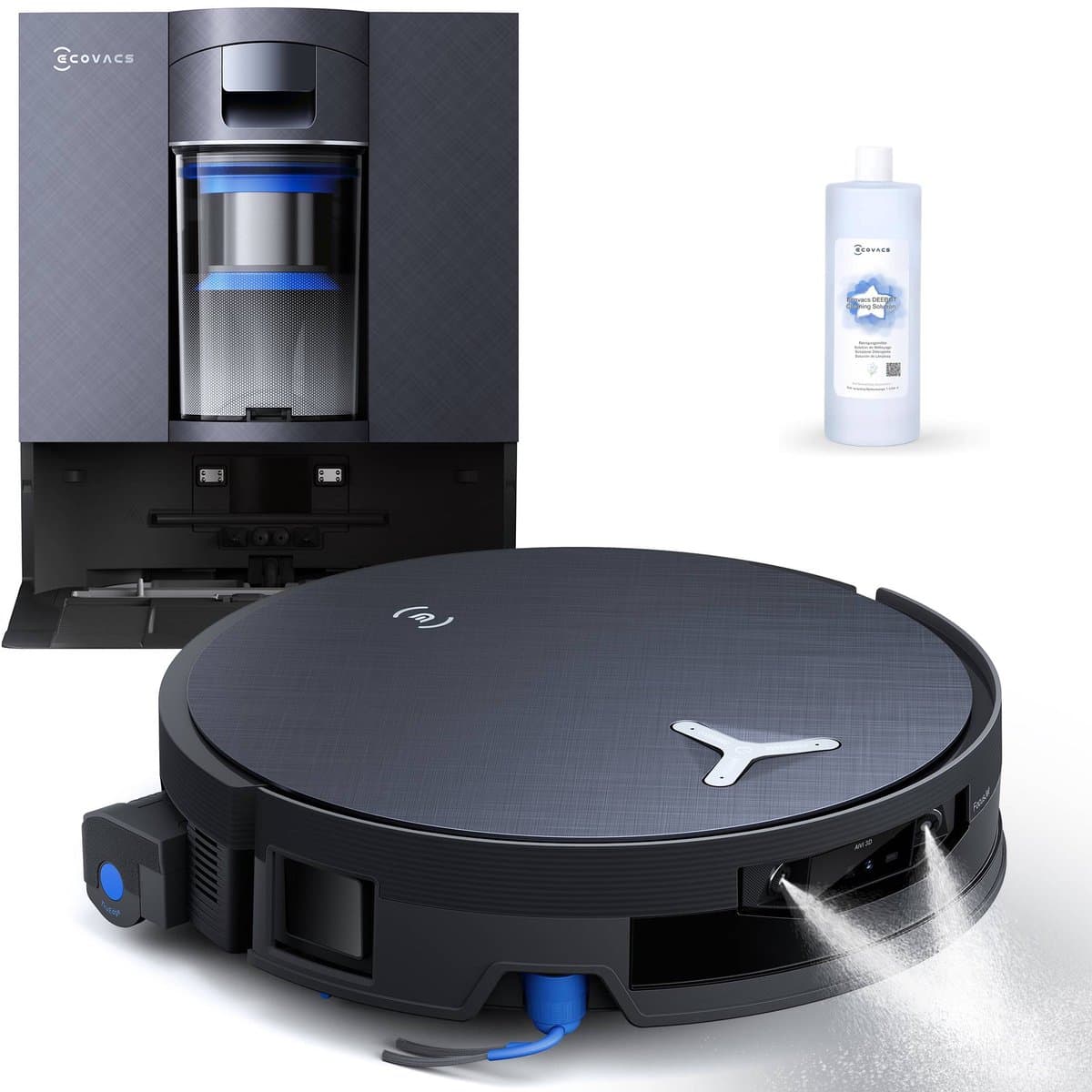 ECOVACS DEEBOT X12 OmniCyclone Robotstofzuiger – FocusJet 46.000 Pa vlekbehandeling – Herbruikbare stofbak – PowerBoost snelladen– 22.000 Pa zuigkracht – OZMO Roller 3.0 – ZeroTangle 4.0 – AIVI 3D 4.0 – 75°C heet water – 1.000 m² — afbeelding 1