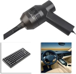 Mini Stofzuiger - Computer Reiniger - Bureau Schoonmaken - USB Aangedreven - 20.9 cm - Zwart — thumbnail 4