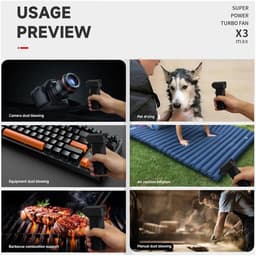Krachtige Ventilator - Mini Jet Fan - Efficiënt Reinigen - Borstelloze Motor - 130.000 RPM - Zwart — thumbnail 5