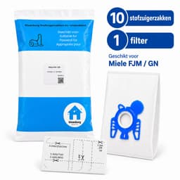 Kleanburg® - Stofzuigerzakken Miele GN 3-D - Classic C1, Complete C2, Complete C3, Cat and Dog - 10 Stofzuigerzakken en 1 Filter — thumbnail 1