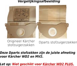 10x Dparts stofzuigerzakken geschikt voor Karcher WD2 en MV2 series - nr. 6.904-322.0 — thumbnail 2