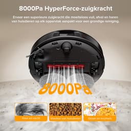 Roborock QR598 robotstofzuiger - 8000Pa - met dweilfunctie - Dual Liftable Spinning Mops - anti-verstrengeling - Reactive Tech Obstacle Avoidance - Zelfreinigend - Qrevo upgrade — thumbnail 4