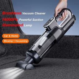 Borstelloze handstofzuiger - 100 W - Kruimeldief - Autostofzuiger - USB Oplaadbaar - Zwart - Zuig en Blaas functie — thumbnail 2