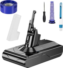 Vervangende Accu Voor Dyson V8 SV10 – 6000 mAh En 21,6V – Inclusief 2 Filters En Borstel – Extra Lange Gebruiksduur – Ideaal Kerstcadeau Voor Draadloze Handstofzuiger — thumbnail 1