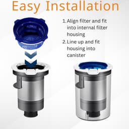 4 Stuks geschikt voor Samsung Jet 60, 70, 70+, 75, 75+, 90 – Vervangt DJ9702649A – Wasbaar – Vervangend filter voor draadloze stofzuigers — thumbnail 2