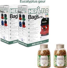 Numatic - 2x Stofzuigerzakken + 2x Geurkorrels (eucalyptus geur) - Hepa flo bags - Voor Henry/Hetty - NVM 1CH X10 - COMBIDEAL — thumbnail 1