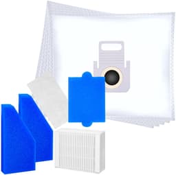 Sillar, accessoireset voor stofzuiger, 5 stofzuigerzakken, synthetisch + 5 stofzuigerfilter, wasbaar, HEPA, sponzenfilters, geschiktvoor de Thomas Aqua+ Pet & Family, Perfect Air, Twin, vervanging EA 787241.787276.787203 — thumbnail 2