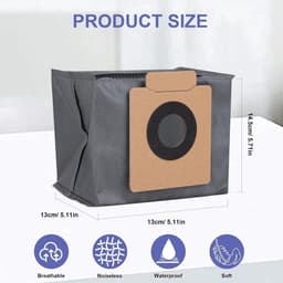 8 stuks stofzakken geschikt voor Eufy-X10 Pro Omni, X8 Pro SES robotstofzuiger, stofzak, vervanging Clean Base zak — thumbnail 3