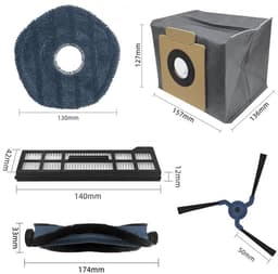 9 x Onderdelen - Accessoires Set - Geschikt voor Eufy X10 Pro Omni(1 hoofdborstel, 2 filters, 2 zijborstels, 2 doeken, 2 stofzakken) — thumbnail 2