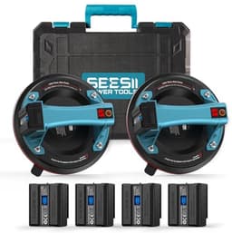 Elektrische Vacuüm Zuignappen voor Glas - Set van 2, 200 mm, LCD-Display, Max. Belastbaarheid 270 kg — thumbnail 1