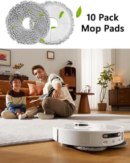 Namajunas - 10 delige set herbruikbare vervangende dweildoeken -Veegdoeken geschikt voor Dreame L10s Ultra/L10 Ultra/L20 Ultra/L10s Pro Ultra Heat/L10s Pro Gen 2/D10 Plus Gen 2/L40 Ultra/X40 Ultra Complete - Verbeterde Microvezeldoeken - Wasbaar — thumbnail 3