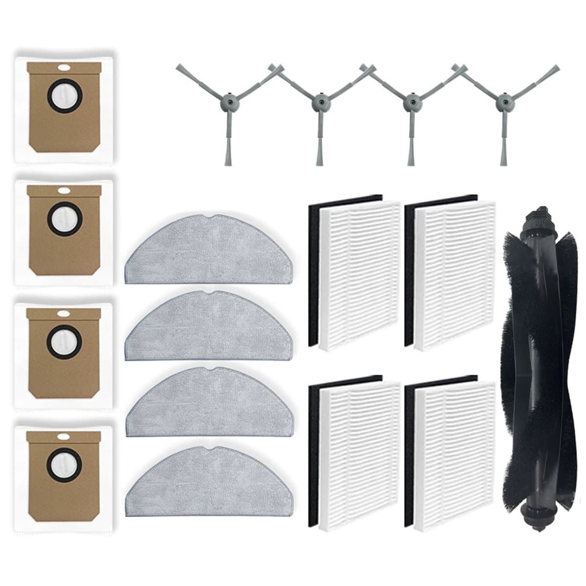 BukkitBow - Accessoireset Geschikt voor Eufy G50 & L60 Hybrid (SES) - Met HEPA Filters, Roller, Zijborstels, Mopdoeken & Stofzakken - Vervangingsonderdelen - 17-Delige Set — afbeelding 1