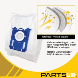 20 PARTS4® Stofzuigerzakken + HEPA & motorfilters geschikt voor Philips PerformerPro / Performer Expert | Complete set met 20 stofzuigerzakken, HEPA H12 filter en 2 motorfilters — thumbnail 2