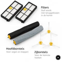 Onderhoud Kit geschikt voor iRobot Roomba 800 / 900 Serie Set Borstel, Filter, Zijborstel Accessoires Vervanging Reserve — thumbnail 3