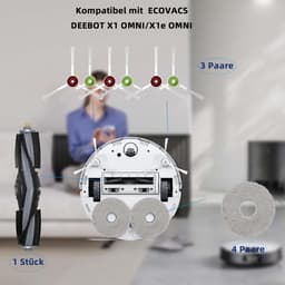 23 stuks reserveonderdelen Geschikt voor Ecovacs DEEBOT X1 Omni, X1e Omni/T10 Omni stofzuigeraccessoireset, 1 hoofdborstel, 6 zijborstels, 3 HEPA-filters, 3 stofzakken, 8 zwarte doekjes en 1 — thumbnail 4
