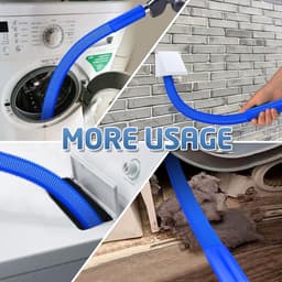 2-delige drogerventilatiereinigingsset, compatibel met alle stofzuigers, drogerpluizenborstel en stofzuigerslang, snelle pluizenverwijderaar, donkerblauw — thumbnail 2