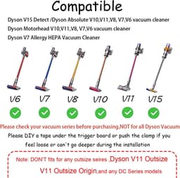 Aan/uit-bedieningsclip Geschikt voor Dyson Absolute/Motorhead V6 V8 V7 V10 V11 V15-serie stofzuigers, Geschikt voor Dyson-triggervergrendeling, bevrijd uw grijpgrage vingers, 1 verpakking — thumbnail 5