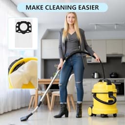 10 stuks stofzuigerzakken voor Kärcher nat/droogzuigers - Vervangende filterzakken geschikt voor WD4, WD5, WD6, MV4, MV5, MV6 modellen - Geschikt voor nat en droog gebruik — thumbnail 3