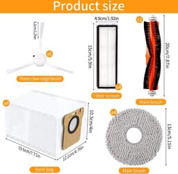 19 accessoires voor Dreame L10s Ultra-stofzuiger, 1 * hoofdborstel, 6 * zijborstels, 4 * stofzakken, 4 * filters, 4 * doekjes voor Dreame L10s Ultra-stofzuiger — thumbnail 4
