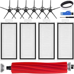 Accessoireset geschikt voor Xiaomi Roborock Q7 / Q7+ / Q7 Max / Q7 Max+ stofzuiger, reserveonderdelen 1 hoofdborstel, 6 zijborstels, 4 HEPA-filters, 1 reinigingsborstel, 1 schroevendraaier, 1 bumper — thumbnail 1