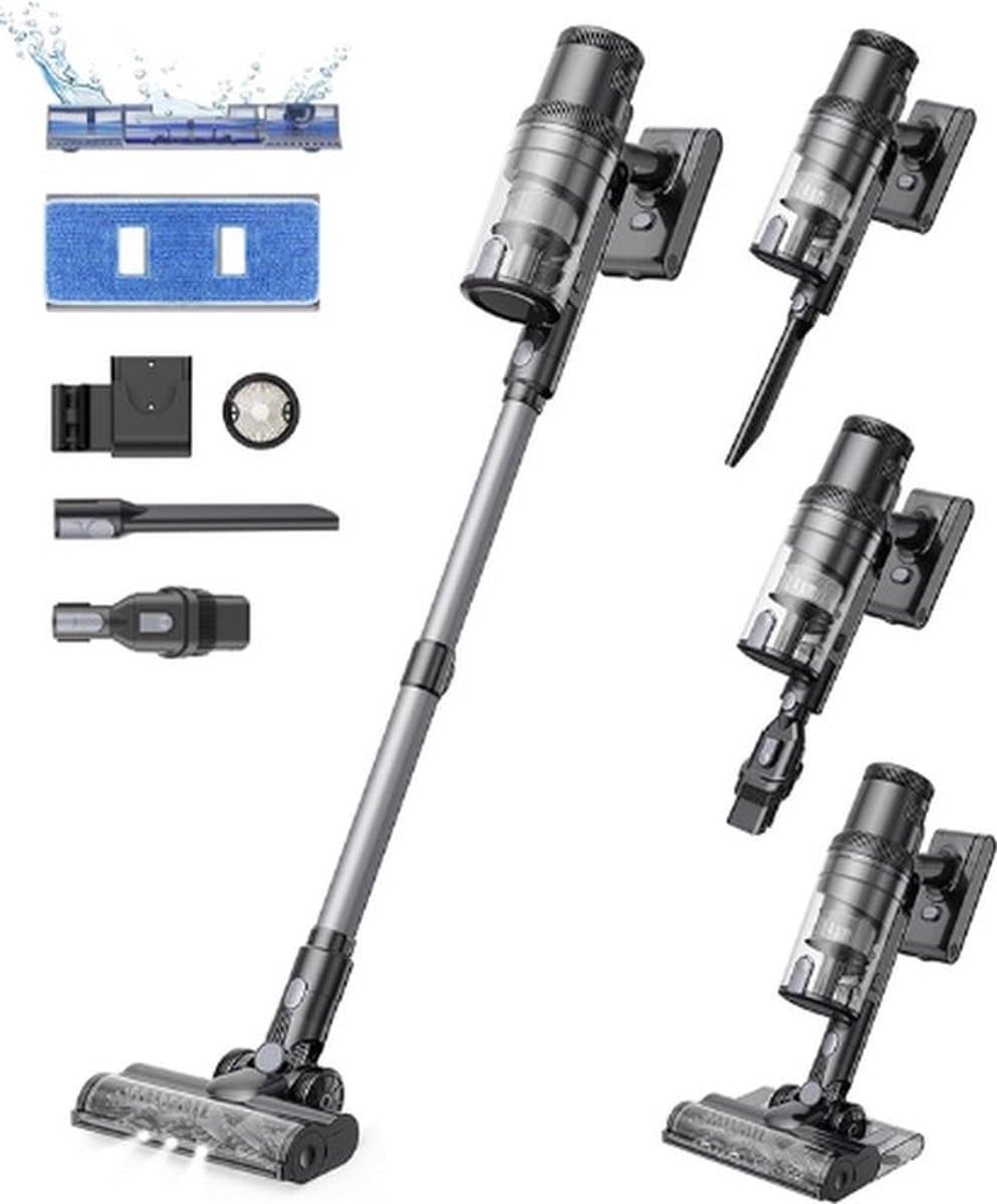 Thuys Steelstofzuiger – Draadloos – Stofzuiger zonder Zak – Op Accu – Kruimeldief Snoerloos Best Verkocht – 35000PA – 340ML – 350W — afbeelding 1