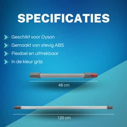 ZENC® Flexibele Slang Geschikt voor Dyson V15, V11, V10, V8 & V7 Steelstofzuiger - Mondstuk - Opzetstuk - Stofzuigeraccessoires - Grijs — thumbnail 3