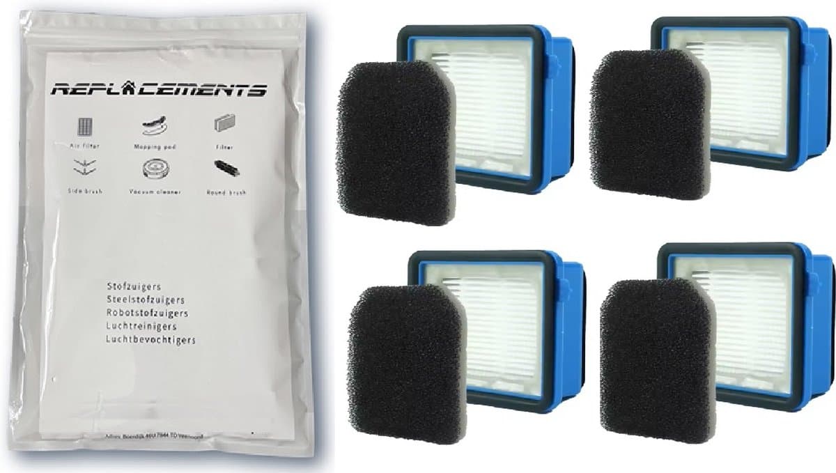 Replacements® Filters geschikt voor de AEG QX6 - 4 stuks — afbeelding 1