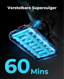 Luxe Steelstofzuiger – Draadloos – Stofzuiger zonder Zak op Accu – Tapijtreiniger – Vacuum Cleaner Wireless – 550W – Grijs/Rood — thumbnail 3