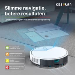Cesulan 3-in-1 Robotstofzuiger met Dweilfunctie – Dweilrobot – Robotstofzuiger met Laadstation & Opvangbak – 3000 Pa – App Bediening – Gyroscoopnavigatie – 140 min batterij — thumbnail 5