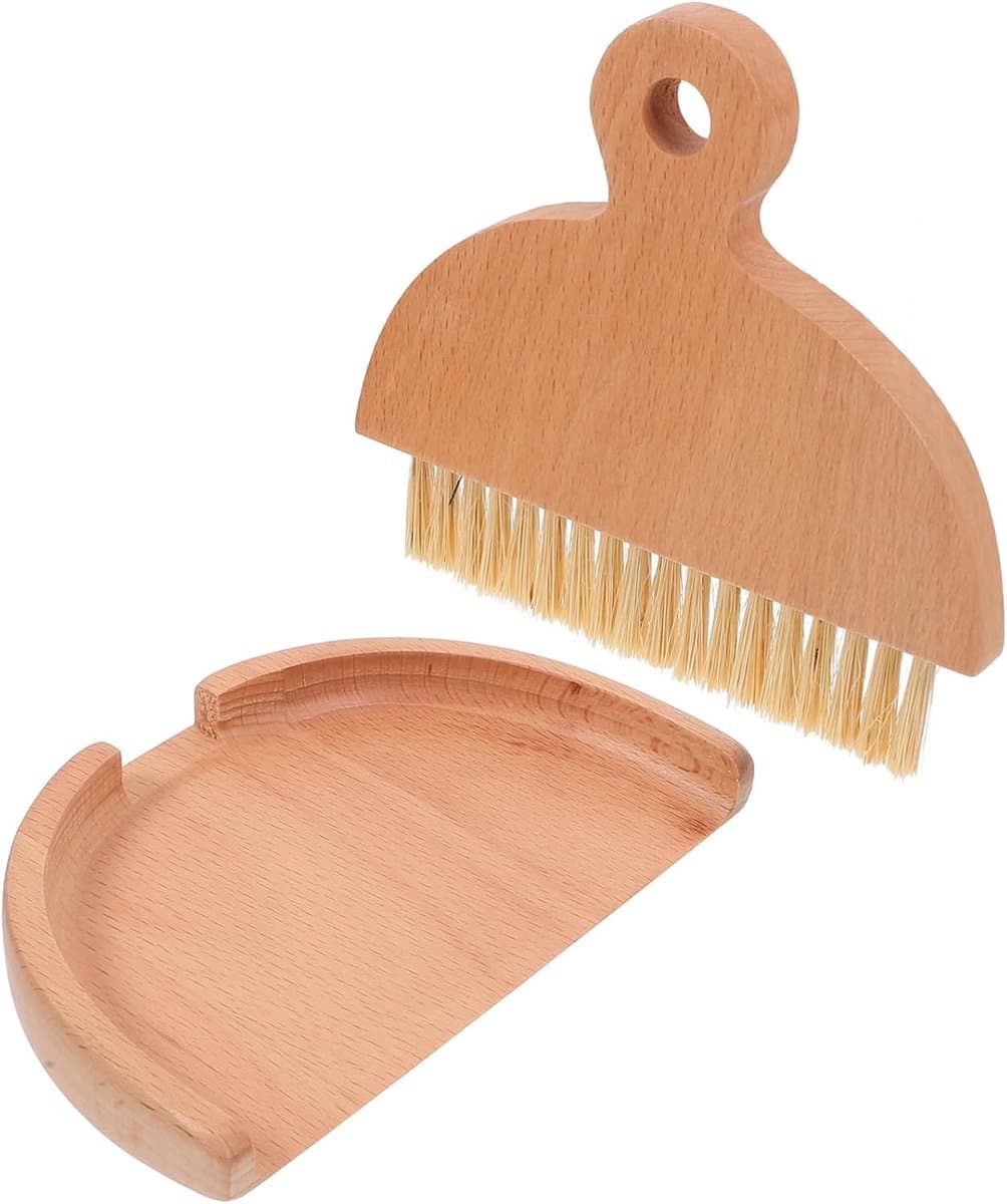 Kleine Stoffer Set - Mini Bezem - Kleine Oppervlakken Reinigen - Compact Ontwerp - 14.5 x 12 cm - Wit — afbeelding 1