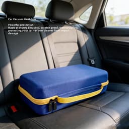 Opbergtas Auto Stofzuiger - Reis etui - Veilig Vervoeren - Waterdicht en Schokbestendig - 34x18x10 cm - Blauw Geel — thumbnail 2
