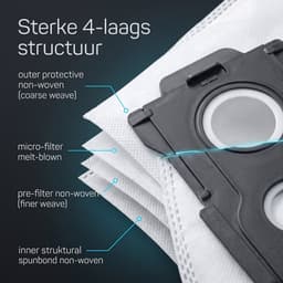 Namajunas-Stofzuigeraccessoires–stofzuigermond– Stofzuigermond & Stofzak van de stofzuiger voor Dreame en Mova robotstofzuigers – 14 stuks 4-laagse filterzakken – 99,9% filtratie, lekvrije afdichting voor dagelijkse reiniging — thumbnail 4