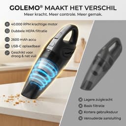 Kruimelzuiger Snoerloos – Handstofzuiger met 5 Opzetstukken – Oplaadbaar – Zwart — thumbnail 5