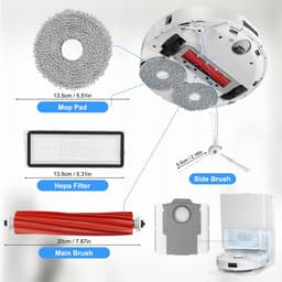 Dailygoods- Accessoirekit Hoogwaardige Onderdelen - Hoofdborstel - HEPA Filters - Mop Pads - Zijborstels - Stofzakken - Compatibel met Roborock Qrevo S/Pro/MaxV/Plus - Robotstofzuigeronderdelen — thumbnail 5