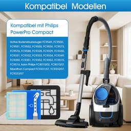 Dailygoods- Filters 2 Stuks - Compatibel met Philips PowerPro Compact - FC8010/01 - FC9330 - FC9331 - FC9332 - FC9333 - Goede compatibiliteit - Stofzuigerfilters — thumbnail 3