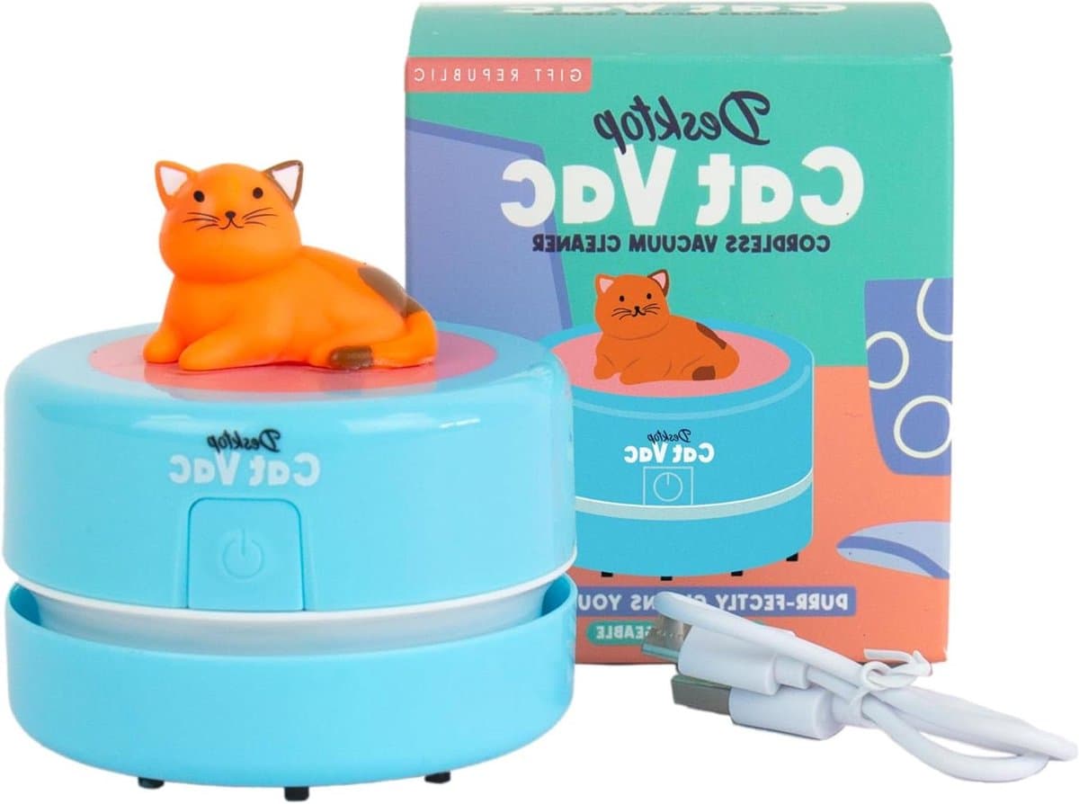 Desktop Stofzuiger - Mini Stofzuiger Bureaustoel - Bureau Opruimen - Oplaadbaar via USB - 8.5 x 8.5 x 9.5 cm — afbeelding 1