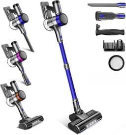 Draadloze Stofzuiger - Steelstofzuiger Elektrische Bezems - Snel Huis Schoonmaken - 4 Snelheden - 1 Liter - Blauw — thumbnail 1