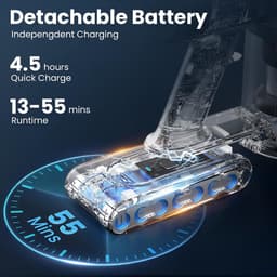 Draadloze Stofzuiger - Steelstofzuiger Elektrische Bezems - Snel Huis Schoonmaken - 4 Snelheden - 1 Liter - Blauw — thumbnail 2