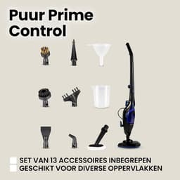Verte Stoomdweil - 2-in-1 Stoomreiniger & Handstoomapparaat - 13 Accessoires - 1500 W - 400 ml - Opwarmtijd van 20 Seconden - Doodt 99,9% van de Bacteriën - Snoer van 7 m - Geschikt voor Alle Soorten Vloeren - Zonder Chemicaliën - Zwart — thumbnail 4
