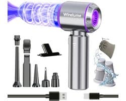 Draadloze Kruimeldief - Handstofzuiger 22000Pa - Oplaadbare Auto Stofzuiger - HEPA Filter - USB-C - Inclusief Opzetstukken - Paars